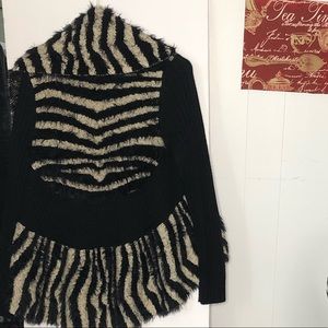 Ronnie Salloway Zebra print cardigan wool blend M
